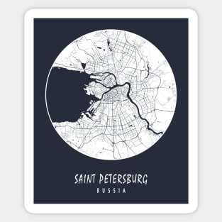 Saint Petersburg, Russia City Map - Full Moon Sticker